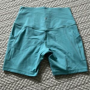 NWOT Lululemon Align High Rise 6” short with pockets in Tidal Teal